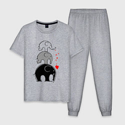 Мужская пижама Милые слоники