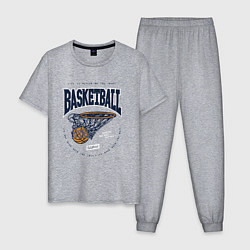 Пижама хлопковая мужская Баскетбол Калифорния, цвет: меланж