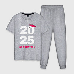 Пижама хлопковая мужская Выпускной 2025, цвет: меланж