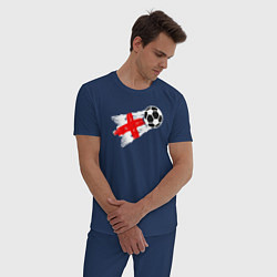 Пижама хлопковая мужская Футбол Англии, цвет: тёмно-синий — фото 2