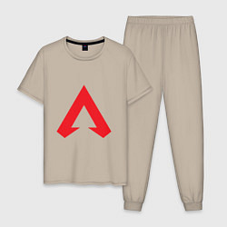 Пижама хлопковая мужская Logo apex legends, цвет: миндальный