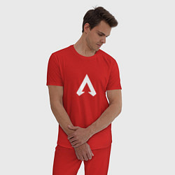Пижама хлопковая мужская Logo apex, цвет: красный — фото 2