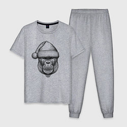 Мужская пижама Морда новогодней гориллы