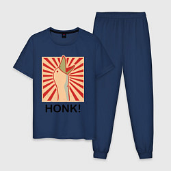 Пижама хлопковая мужская Гусь honk, цвет: тёмно-синий