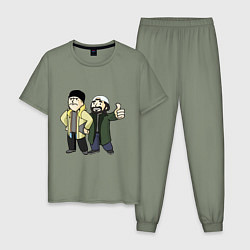 Пижама хлопковая мужская Vault Jay and silent Bob, цвет: авокадо