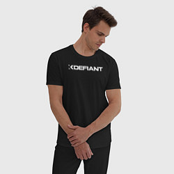 Пижама хлопковая мужская Xdefiant лого, цвет: черный — фото 2