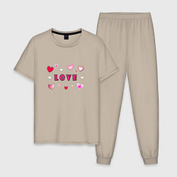 Мужская пижама Любовь и сердечки