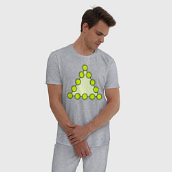 Пижама хлопковая мужская Треугольник из кругов, цвет: меланж — фото 2