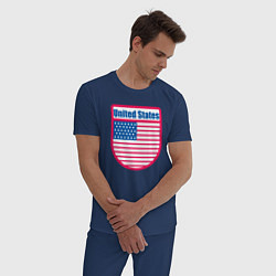 Пижама хлопковая мужская United States, цвет: тёмно-синий — фото 2