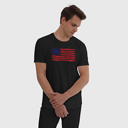 Пижама хлопковая мужская USA patriot, цвет: черный — фото 2