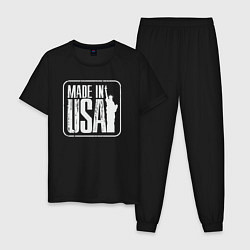 Пижама хлопковая мужская Сделан в США, цвет: черный