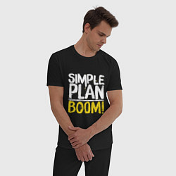 Пижама хлопковая мужская Simple plan - boom, цвет: черный — фото 2