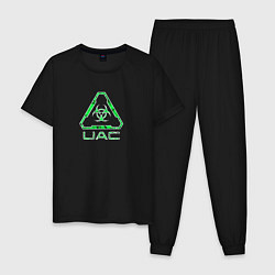 Пижама хлопковая мужская UAC зелёный повреждённый, цвет: черный