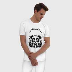 Пижама хлопковая мужская Metallica - rock panda, цвет: белый — фото 2