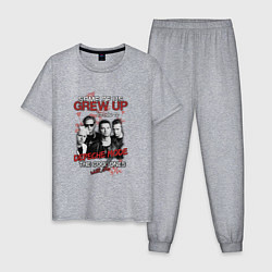 Пижама хлопковая мужская Depeche Mode - Grew up, цвет: меланж