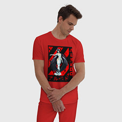 Пижама хлопковая мужская Альбедо хранитель этажей, цвет: красный — фото 2