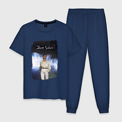 Пижама хлопковая мужская Depeche Mode - Gahan oldschool, цвет: тёмно-синий