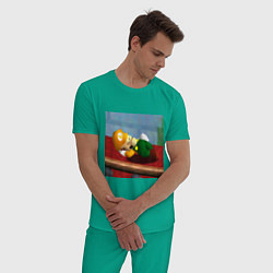 Пижама хлопковая мужская Жёлтый луиджи 64 спит арт, цвет: зеленый — фото 2