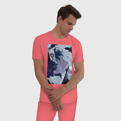 Пижама хлопковая мужская Ванитас целитель, цвет: коралловый — фото 2