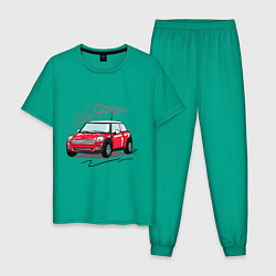 Пижама хлопковая мужская Mini Cooper, цвет: зеленый