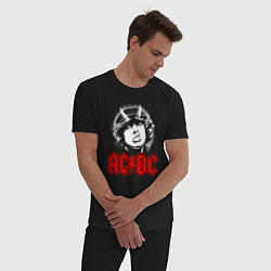 Пижама хлопковая мужская ACDC Angus Young rock, цвет: черный — фото 2