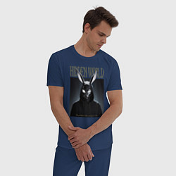 Пижама хлопковая мужская Инсайдер в маске кролика, цвет: тёмно-синий — фото 2