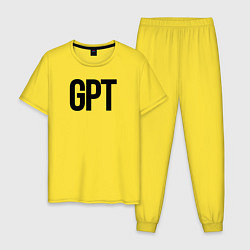 Пижама хлопковая мужская GPT, цвет: желтый