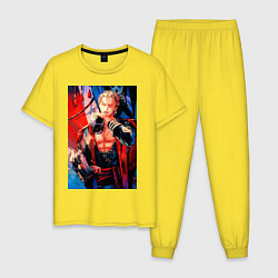 Пижама хлопковая мужская Ван-Пис Зоро Ророноа, цвет: желтый