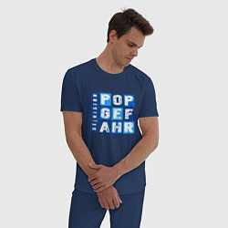 Пижама хлопковая мужская Devision - Popgefahr shirt, цвет: тёмно-синий — фото 2