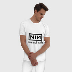 Пижама хлопковая мужская NIN: Nine inch nails, цвет: белый — фото 2