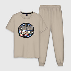 Пижама хлопковая мужская City London, цвет: миндальный