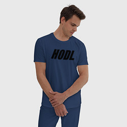 Пижама хлопковая мужская HODL, цвет: тёмно-синий — фото 2