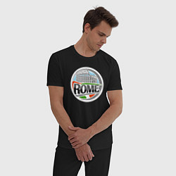 Пижама хлопковая мужская Рим - Италия, цвет: черный — фото 2
