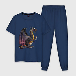 Пижама хлопковая мужская HOMM3 Black Dragon, цвет: тёмно-синий