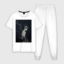 Пижама хлопковая мужская Чёрный клевер Аста антимаг, цвет: белый