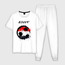 Пижама хлопковая мужская Сборная Египта, цвет: белый