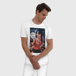 Пижама хлопковая мужская Не издевайся, Нагаторо Хаясэ senpai, цвет: белый — фото 2