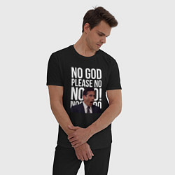 Пижама хлопковая мужская No god please no - the office, цвет: черный — фото 2
