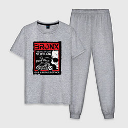 Пижама хлопковая мужская Bronx, цвет: меланж