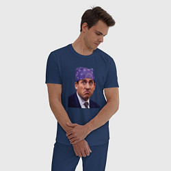 Пижама хлопковая мужская Prison mike Michael Scott офис, цвет: тёмно-синий — фото 2