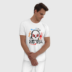 Пижама хлопковая мужская Мёртвый внутри, цвет: белый — фото 2