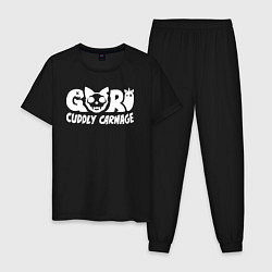 Пижама хлопковая мужская Goro cuddly carnage logotype, цвет: черный