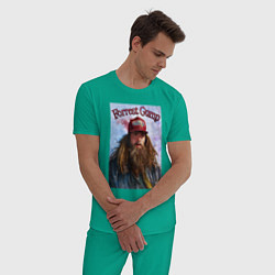 Пижама хлопковая мужская Форест Гамп - Том Хэнкс, цвет: зеленый — фото 2