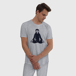 Пижама хлопковая мужская Yoga monkey, цвет: меланж — фото 2
