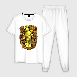 Пижама хлопковая мужская Зарытое сокровище, цвет: белый