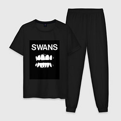 Пижама хлопковая мужская Swans Filth, цвет: черный