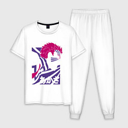 Пижама хлопковая мужская Клинок рассекающий демонов Акадза, цвет: белый