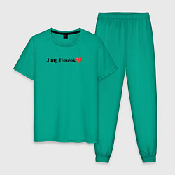 Пижама хлопковая мужская BTS Jung Ho-seok, цвет: зеленый