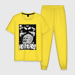 Пижама хлопковая мужская Горячие головы, цвет: желтый