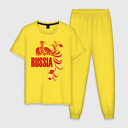 Пижама хлопковая мужская Russia, цвет: желтый